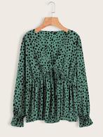 NIEUW! Mooie groene all over print blouse maat 1XL= 46 48, Verzenden, Nieuw, Maat 46/48 (XL) of groter, Groen