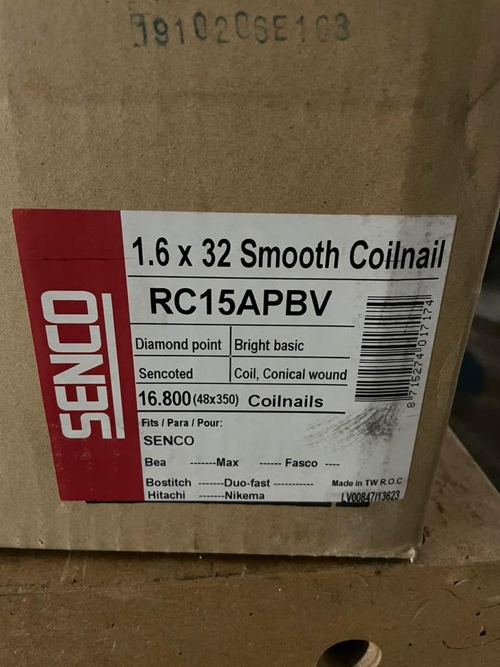 Senco 1,6 x 32 smooth coilnail Rc15APBV, Doe-het-zelf en Verbouw, Gereedschap | Boormachines, Nieuw, Ophalen of Verzenden