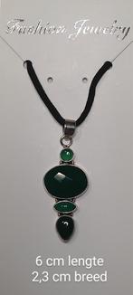 Groene onyx, Ophalen of Verzenden, Nieuw, Zilver, Zilver