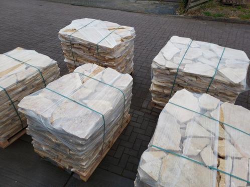 Nieuwe gele flagstones. Natuursteen. Tegels. Terras., Tuin en Terras, Tegels en Klinkers, Nieuw, Terrastegels, Natuursteen, 10 m² of meer