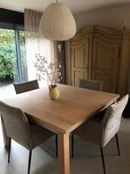 Vierkante gezeept massief eiken eettafel 1.40x1.40, Huis en Inrichting, Tafels | Eettafels, Ophalen, Zo goed als nieuw, Vijf personen of meer