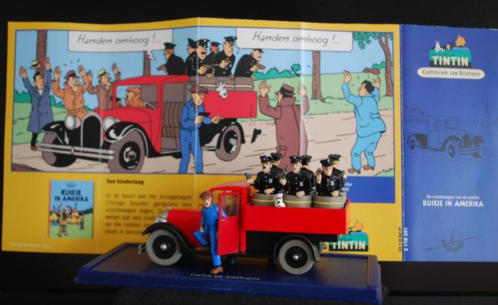 Kuifje auto No. 41 De politievrachtwagen [Kuifje in Amerika], Hobby en Vrije tijd, Modelauto's | 1:43, Zo goed als nieuw, Bus of Vrachtwagen