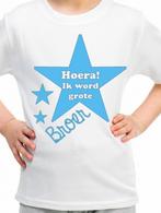 Bedrukt tekst shirt hoera ik word grote broer ster, The River House, Info@theriverhouse.nl, Jongetje of Meisje, Nieuw