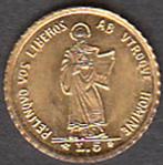 San Marino verguld mini penninkje 5 Lire 1898 in munthouder, Ophalen of Verzenden, Overige materialen, Buitenland
