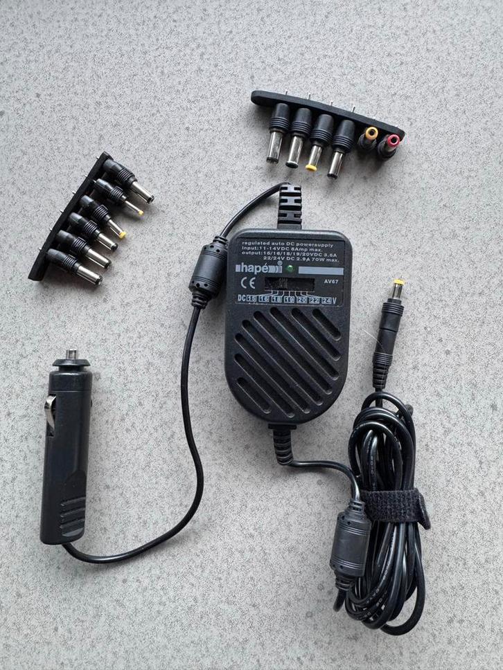 Hapé AV67 universele laptoplader - zo goed als nieuw, Audio, Tv en Foto, Opladers, Zo goed als nieuw, Ophalen of Verzenden