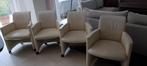 4 Leolux Quantissimo eetkamerstoelen, Huis en Inrichting, Ophalen, Gebruikt, Beige