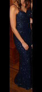 Blauwe galajurk met pailletten, Kleding | Dames, Jurken, Blauw, Ophalen of Verzenden, Zo goed als nieuw, Maat 36 (S)