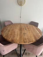 Eettafel Mangohout Rond 130cm, Huis en Inrichting, Tafels | Eettafels, Ophalen, 100 tot 150 cm, Zo goed als nieuw, Vijf personen of meer
