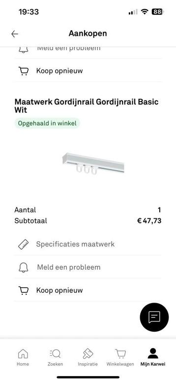 Nieuw in verpakking luxe gordijnrails te koop. Lengte 190 cm beschikbaar voor biedingen