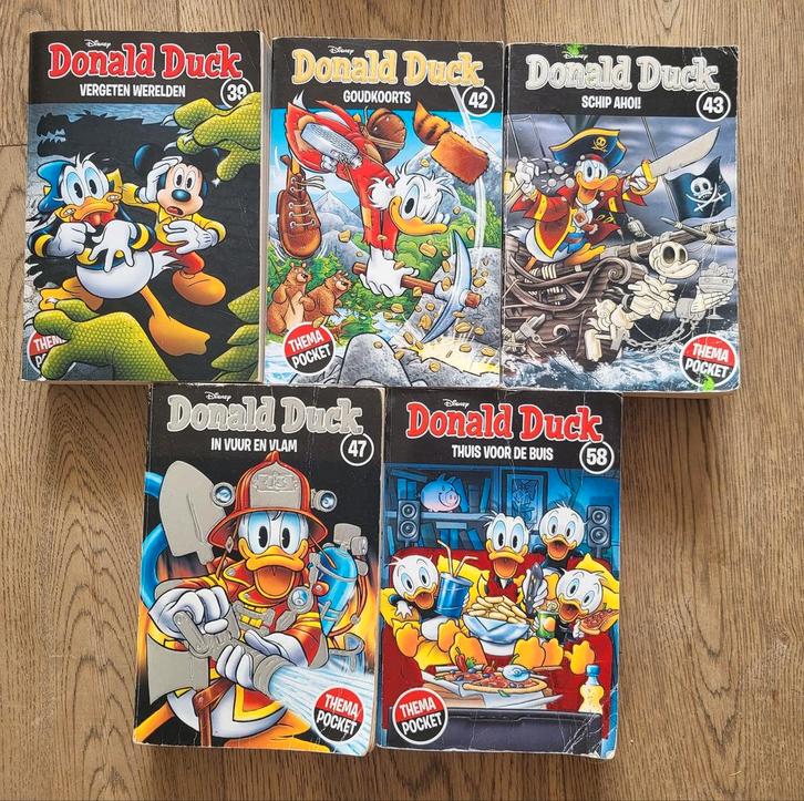 Donald Duck Thema Pocket - 5 Stripboeken, Boeken, Stripboeken, Gelezen, Meerdere stripboeken, Ophalen of Verzenden