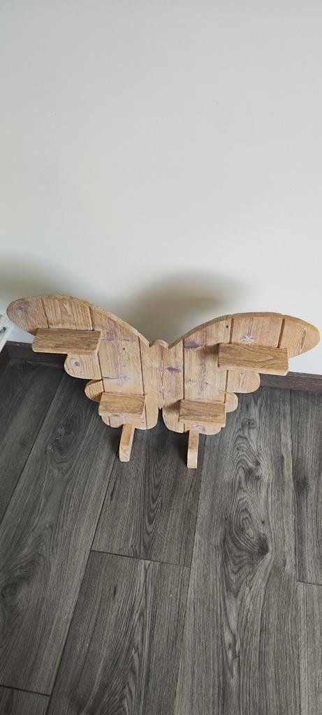 Houten vlinder met kaarsen rekjes zo goed als nieuw, Huis en Inrichting, Woonaccessoires | Wanddecoraties, Zo goed als nieuw, Ophalen of Verzenden