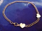 GRIEKSE ARMBANDJE MET HARTJES -GOLDTONE - Size: 18/23cm, Verzenden, Nieuw, Goud, Goud