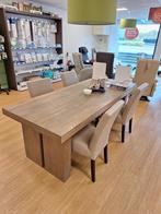 Houten tafel + 4 stoelen, Huis en Inrichting, Tafels | Eettafels, Ophalen, Gebruikt, 200 cm of meer, 50 tot 100 cm