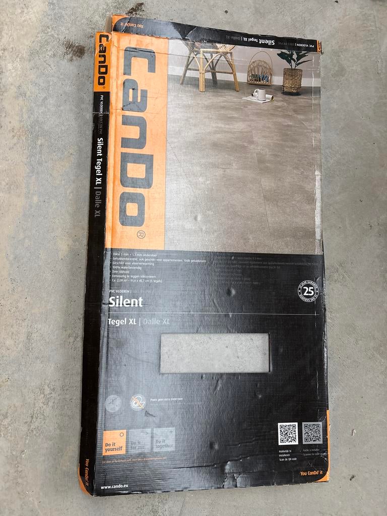 CanDo Silent Tegel XL | Rustiek steen PVC Vloertegels, Ophalen, 50 tot 150 cm, Nieuw, 5 tot 10 m²