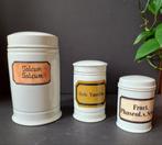 Antieke Porseleinen Apothekerspotten - Set van 3, Ophalen of Verzenden