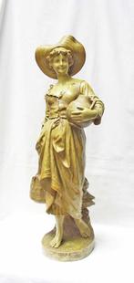 Art Nouveau Beeld - Goldscheider - E.Tell - H 67 cm., Antiek en Kunst, Ophalen of Verzenden