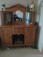 Antiek dressoir met spiegel en vitrinekasten, Ophalen of Verzenden