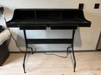 Zwart metalen bureau met lades en vakken, Ophalen, Zo goed als nieuw, Bureau