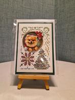 Kaartje hobbydots sparkles kerst hondje met kerstmuts, Ophalen of Verzenden, Nieuw, Kerst