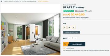 Klafs Sauna (Steam+Dry+InfraRed) Super HOT beschikbaar voor biedingen