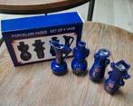 4 Oude blauwe porseleinen vaasjes ~ originele verpakking, Ophalen of Verzenden