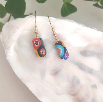 Millefiori oorbellen | vintage 1960s  beschikbaar voor biedingen