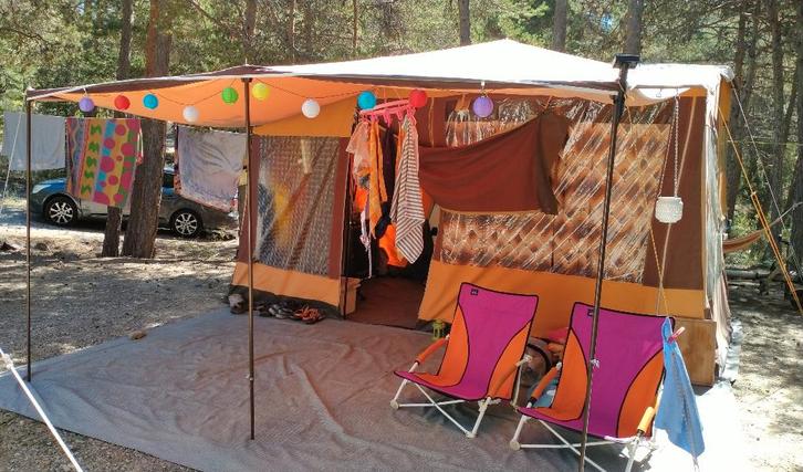 Vintage Paradiso vouwwagen met luifel, voor- & wintertent, Caravans en Kamperen, Vouwwagens, Overige merken, tot en met 2, Overige kleuren