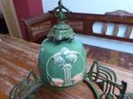 Prachtige art nouveau lamp, keramiek en smeedijzer, Ophalen of Verzenden