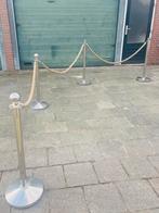 RVS afzetpalen met gedraaid touwkoord, set van 4, Ophalen