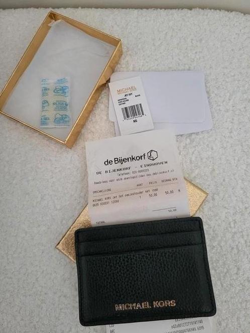 Michael Kors zwart leren kaarthouder COMPLEET, Sieraden, Tassen en Uiterlijk, Portemonnees, Zo goed als nieuw, Overige merken