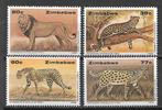 Zimbabwe 1992 Grote katten leeuw luipaard serval cheetah pfr, Verzenden, Zimbabwe, Postfris