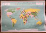 Wereldkaart World Map in mooie kleuren, 100x75, Huis en Inrichting, Ophalen, Zo goed als nieuw