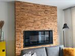 Houten wand met ingebouwde elektrische sfeerhaard, Ophalen, Gebruikt, Hangende haard, Elektrische haard