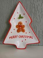 Kerstboom schaal met peperkoekmannetje 18 cm, Huis en Inrichting, Keuken | Servies, Ophalen of Verzenden, Overige stijlen, Aardewerk