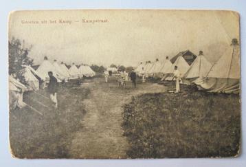 Groeten uit Het kamp te RIJEN 1915, Kampstraat, tenten milit beschikbaar voor biedingen