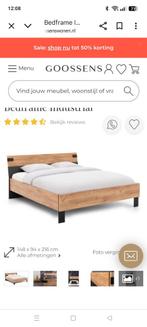 Industrieel houten frame bed, Huis en Inrichting, Slaapkamer | Bedden, Ophalen, Gebruikt, Tweepersoons, 140 cm