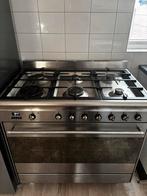 Smeg 6-pits gasfornuis + afzuigkap, Witgoed en Apparatuur, Ovens, Ophalen, Gebruikt, Oven met grill, Vrijstaand