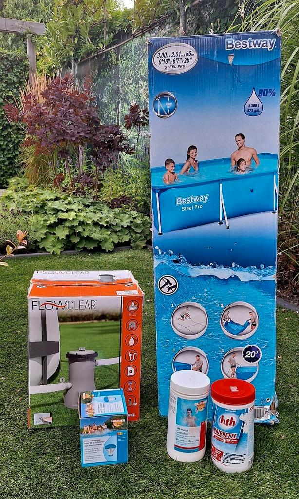 Bestway Steel Pro buitenzwembad 2x3m incl pomp en toebehoren, Tuin en Terras, Zwembaden, Zo goed als nieuw, Opzetzwembad, Minder dan 80 cm
