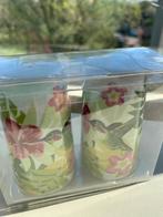 Zout- en peperstrooier bali bloemen en vogels hoogte 8 cm, Antiek en Kunst, Antiek | Servies los, Ophalen of Verzenden