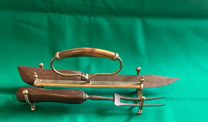 Vintage antiek  Vleesmes en Vork Set, Antiek en Kunst, Antiek | Bestek, Ophalen of Verzenden