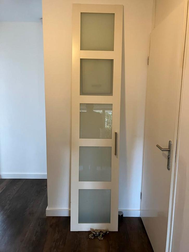 Pax Bergso kastdeuren met glazen panelen (4 stuks)., Doe-het-zelf en Verbouw, Deuren en Horren, Gebruikt, Binnendeur, 200 tot 215 cm