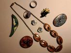 Diverse vintage emaille sieraden., Sieraden, Tassen en Uiterlijk, Broches, Ophalen, Zo goed als nieuw