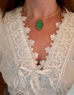 Choker groene kristal, Ophalen of Verzenden, Nieuw, Groen, Overige materialen