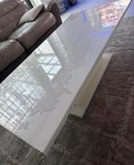Witte hoogglans salontafel, Ophalen, Kunststof, 100 tot 150 cm, 50 tot 100 cm