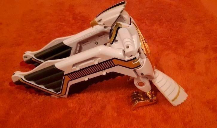 1995 Vintage Bandai Deluxe White Falconzord Power Rangers, Verzamelen, Transformers, Gebruikt, Overige generaties, Ophalen of Verzenden