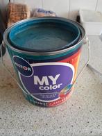 7.5 liter blauwe muurverf histor, Doe-het-zelf en Verbouw, Verf, Beits en Lak, Nieuw, Ophalen of Verzenden, Verf, 5 tot 10 liter