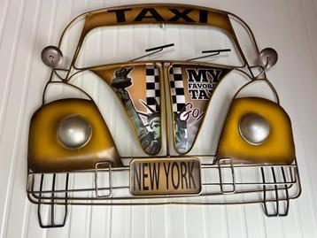Metalen Vintage wandbord Taxi kever beschikbaar voor biedingen