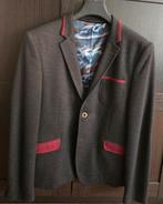 Colbert maat 48 donkergrijs met rode accenten, Kleding | Heren, Ophalen, Zo goed als nieuw, Maat 48/50 (M), Grijs