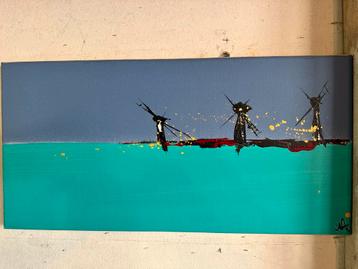 Abstract Schilderij met Windmolens beschikbaar voor biedingen