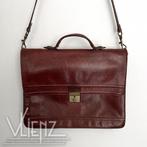 Vintage roodbruine leren aktetas, schoudertas leer, Gebruikt, -, Ophalen of Verzenden, -